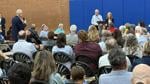 Arizona Attorney General Kris Mayes listens to residents at a town hall on data centers.