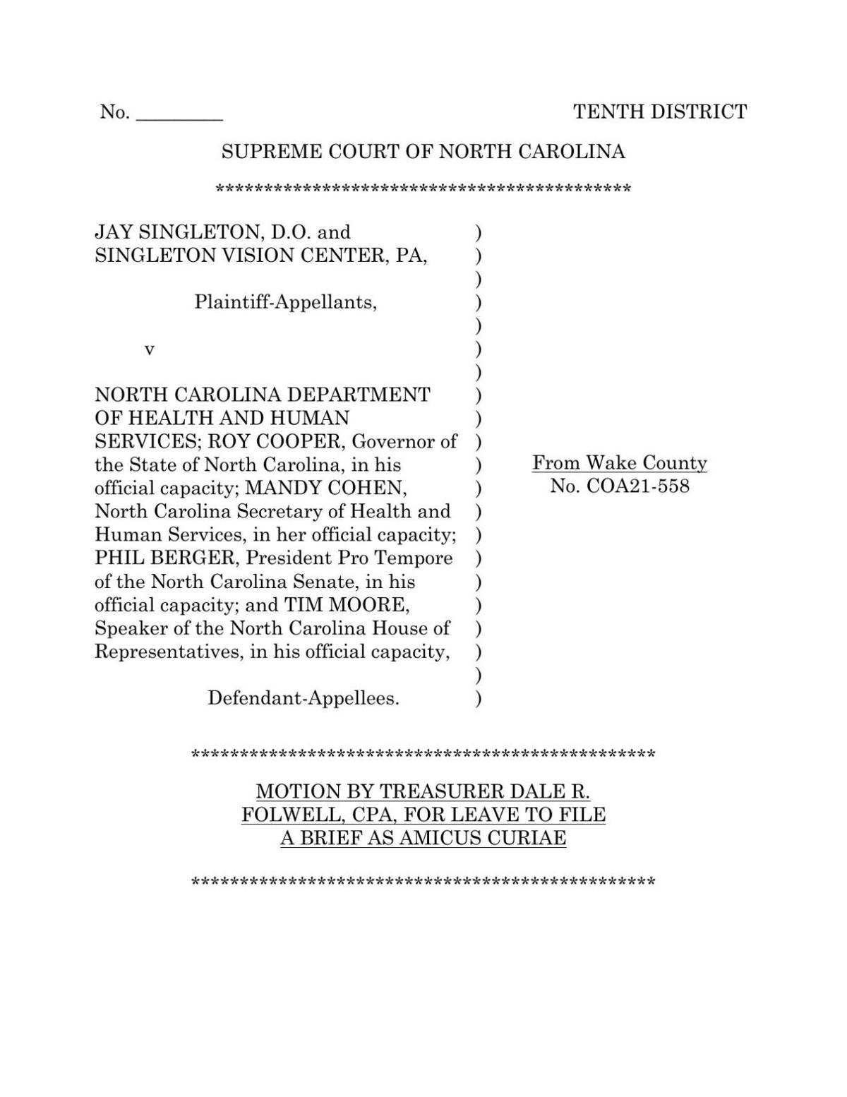 Folwell amicus brief | | thecentersquare.com