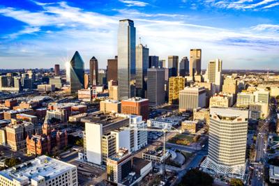 FILE - Dallas skyline