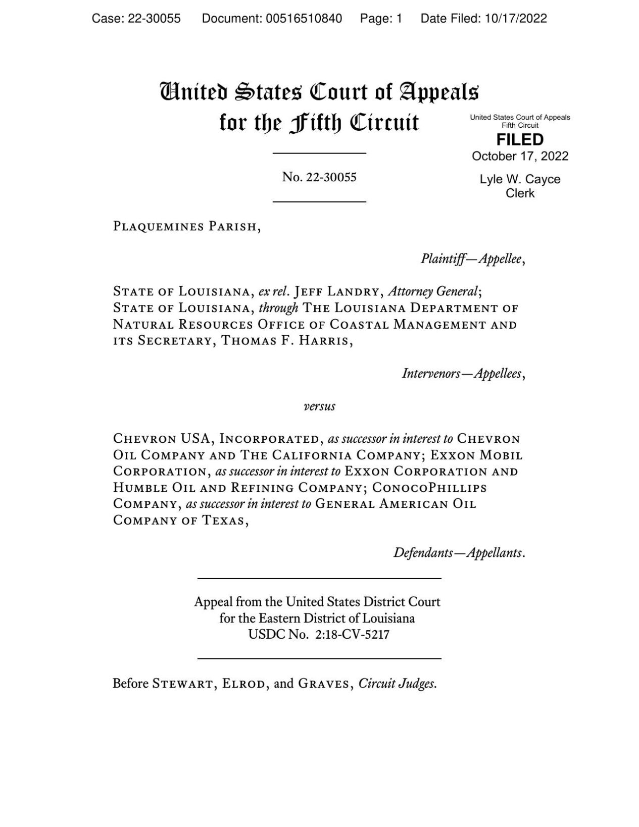 U.S. Appeals Court sends Louisiana coastal erosion cases back to state