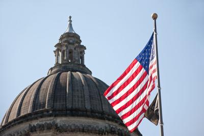 FILE - Washington State Capitol Flags