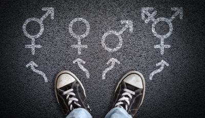 FILE - Transgender Symbols Male Female Bigender Confusion Dysphoria