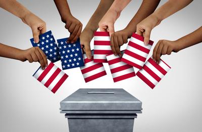 FILE - Election American Community Vote Diversity Ballot Box