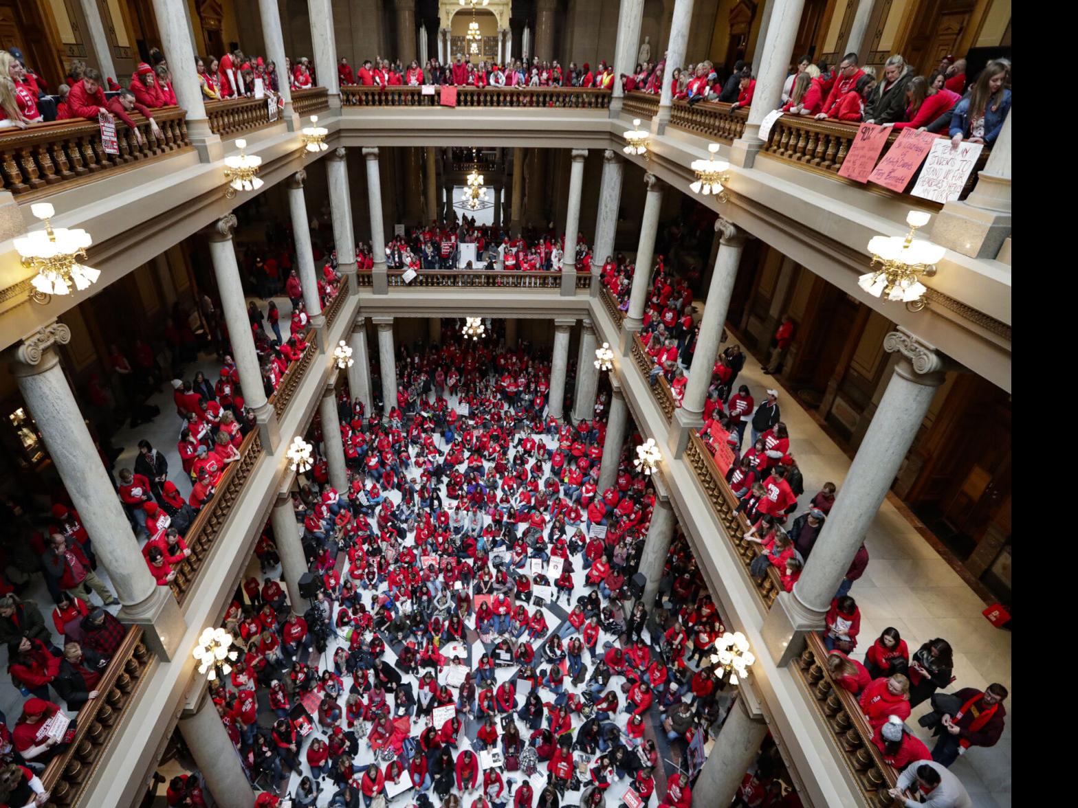 Indiana teachers unions rally for more funding, a stop to harmful  legislation - Indiana Capital Chronicle