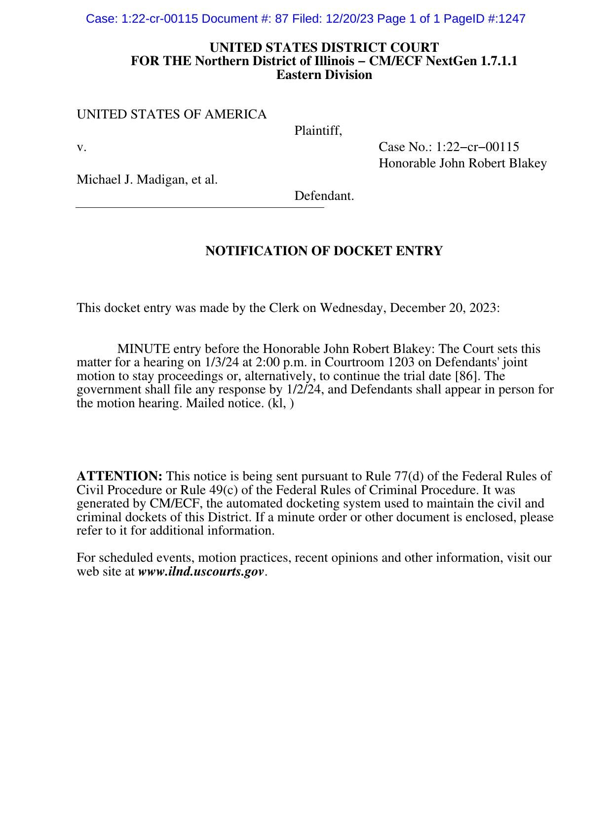 Judge orders Madigan to appear in court in corruption case Illinois