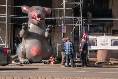 Philadelphia,,Pennsylvania,-,February,5,,2019:,Inflatable,Rat,Is,Seen