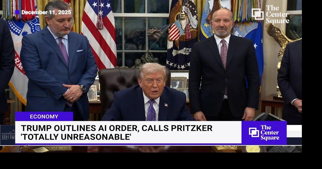 WATCH: Trump outlines AI order, calls Pritzker 'totally unreasonable ...