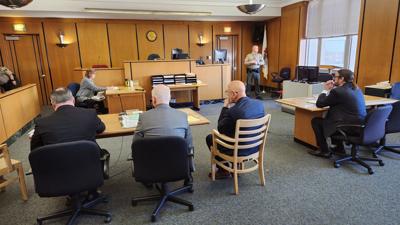 Inside the Macon County courtroom Friday, Feb. 3, 2023, during a hearing challenging Illinois' gun and magazine ban