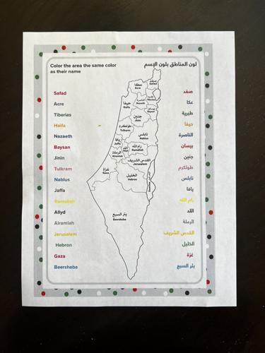 TCS: Palestine map handout school fair