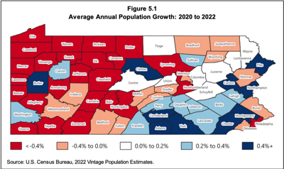 PA pennsyvlania population growth