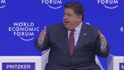 Illinois Gov. J.B. Pritzker Tuesday in Davos, Switzerland, during the World Economic Forum's annual meeting