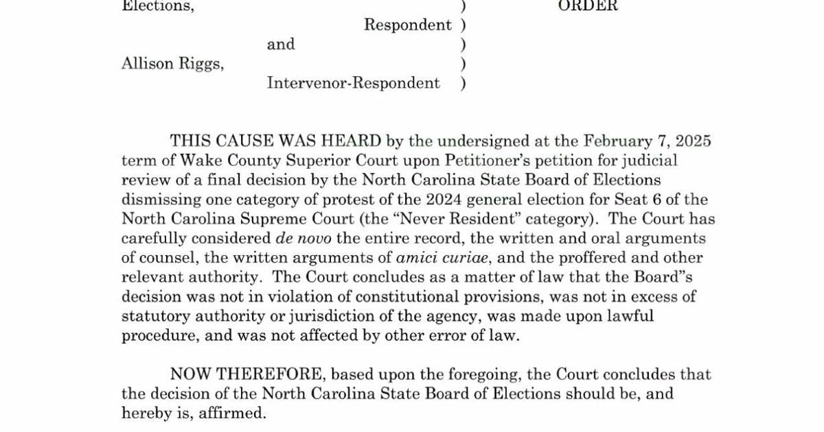 Superior Court judge sides with Riggs against Griffin | North Carolina ...