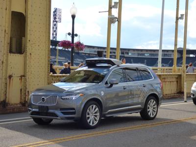 FILE - Self-driving cars, driverless cars in Pittsburgh, PA