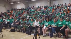 Opposition to Logan prison closure fills gym as commission considers recommendations