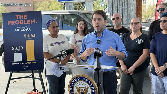 Gallego rallies against sky-high gas, diesel prices in Phoenix