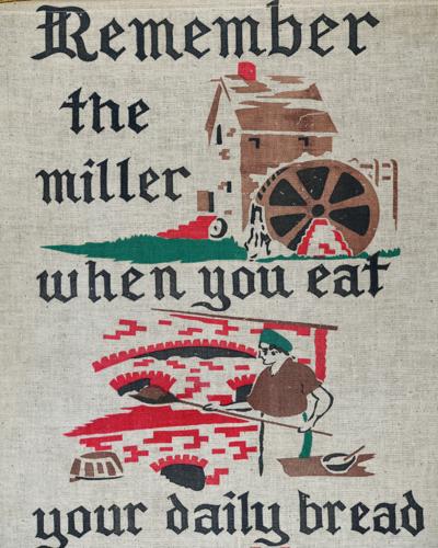 Byrd Mill advertising banner on burlap