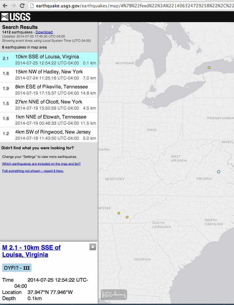 Louisa shaken by 2.1 magnitude earthquake on Friday Local News