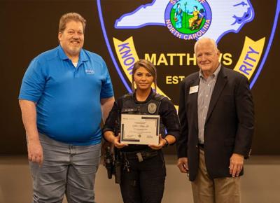 Rotary Club of Matthews honors Officer of the Quarter