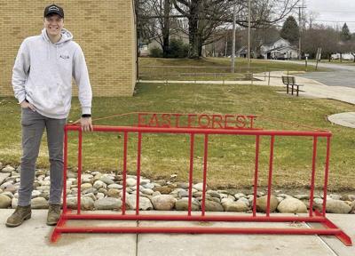 East Forest student creates new bike rack