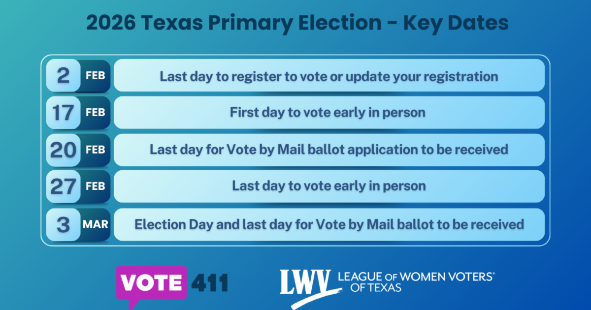 LWV Texas Launches Nonpartisan 2026 Primary Voters Guide on VOTE411 ...