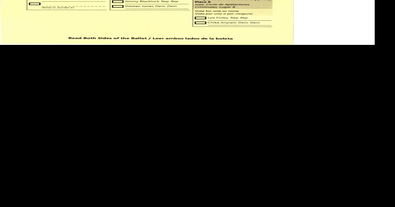 Sample Ballots for Comanche County, Texas November 5, 2024 Election