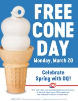 Free cone day at DQ restaurants in Texas on March 20, first day of spring