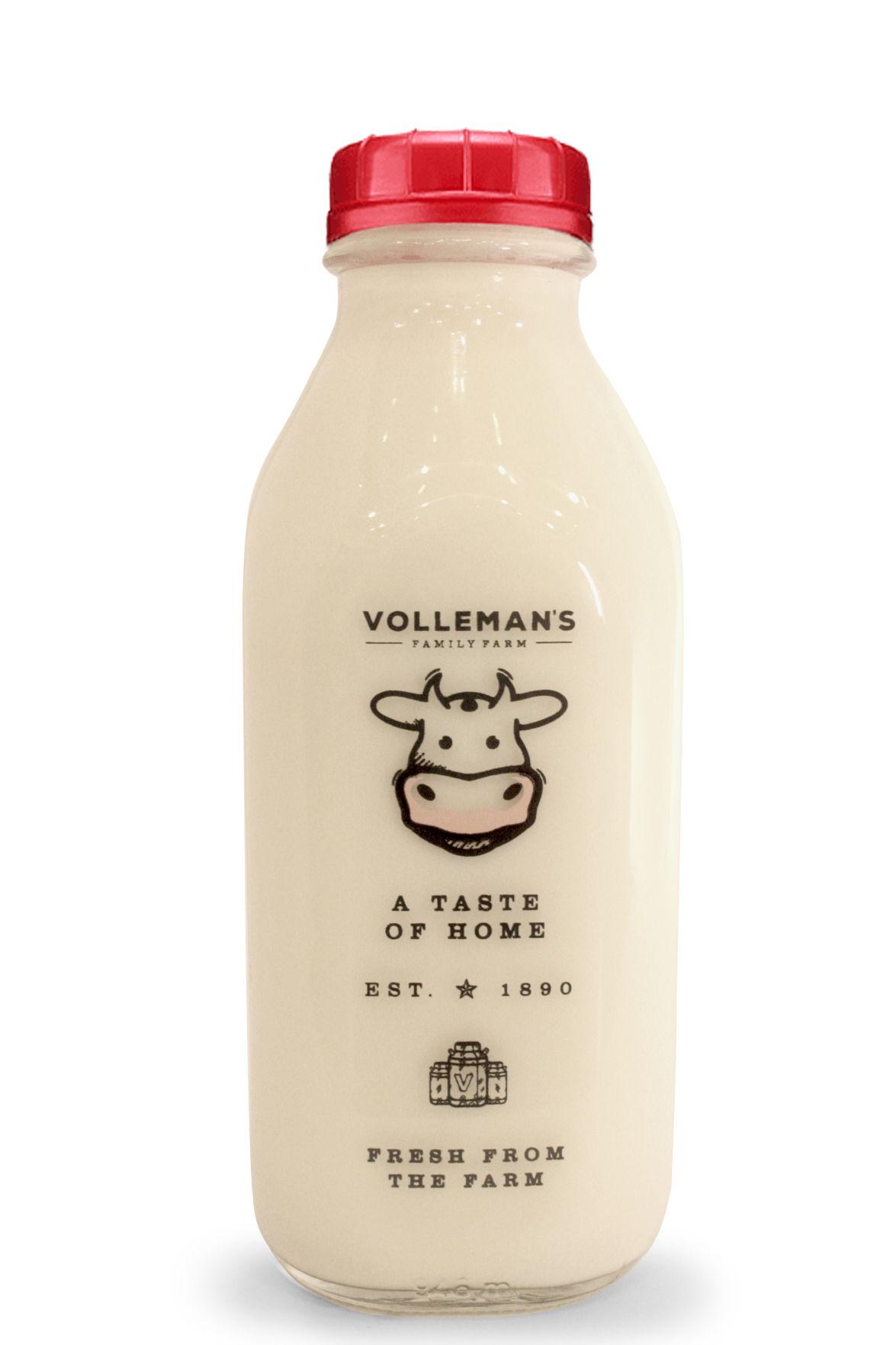 Volleman's Family Farm - Milk in glass bottles from a local Texan