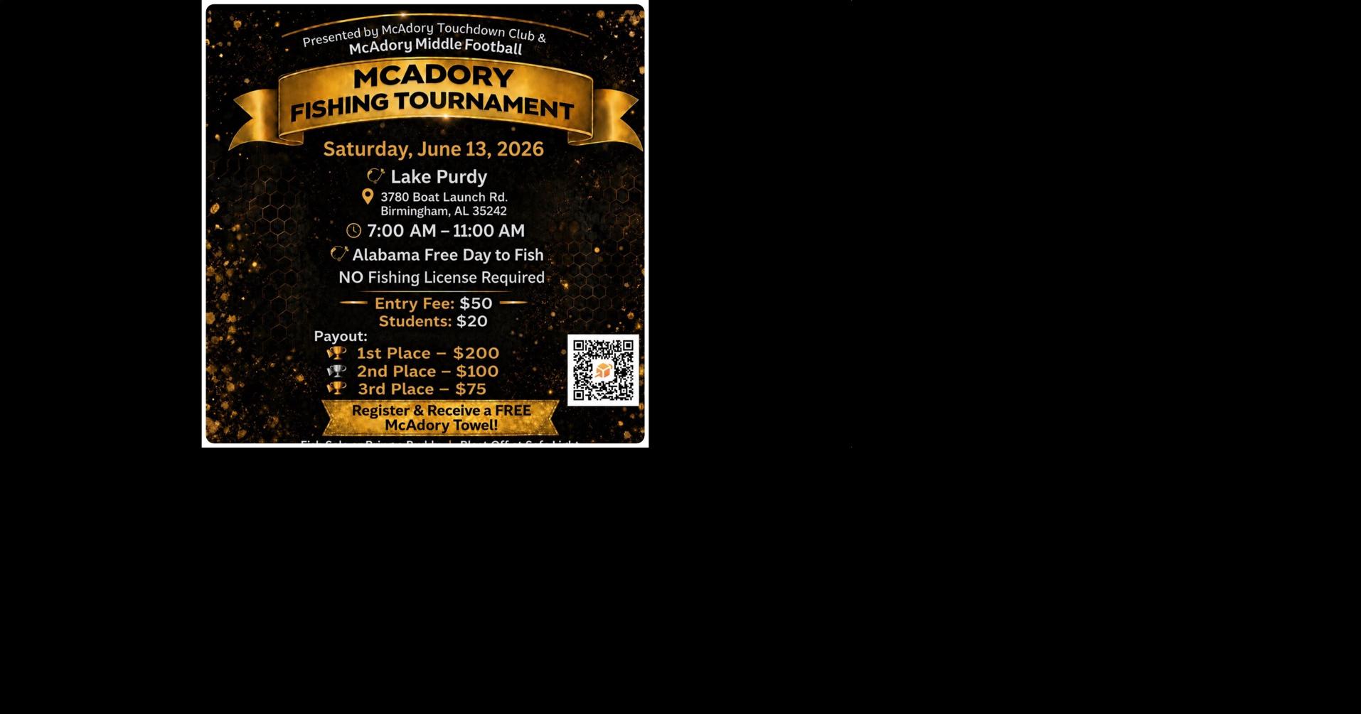 Reel in Fun and Prizes at McAdory Touchdown Club's June Fishing Tournament May 30, 2026