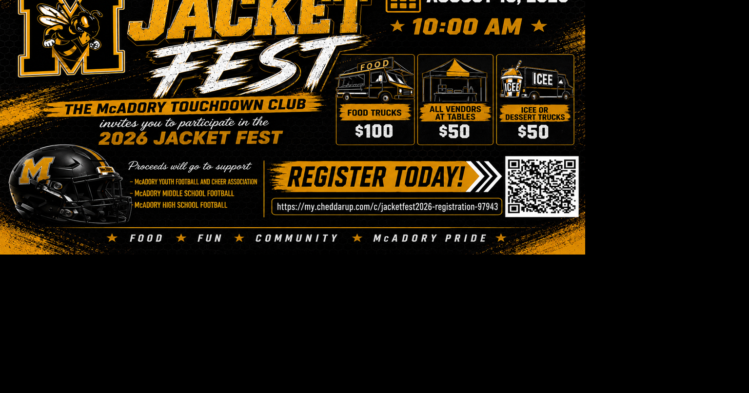 McAdory Pride Jacket Fest Set for August 15, 2026 at McAdory High School Jul 2, 2026