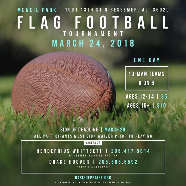 Flag Football Tournament To Benefit Oasis Of Praise Youth Ministry