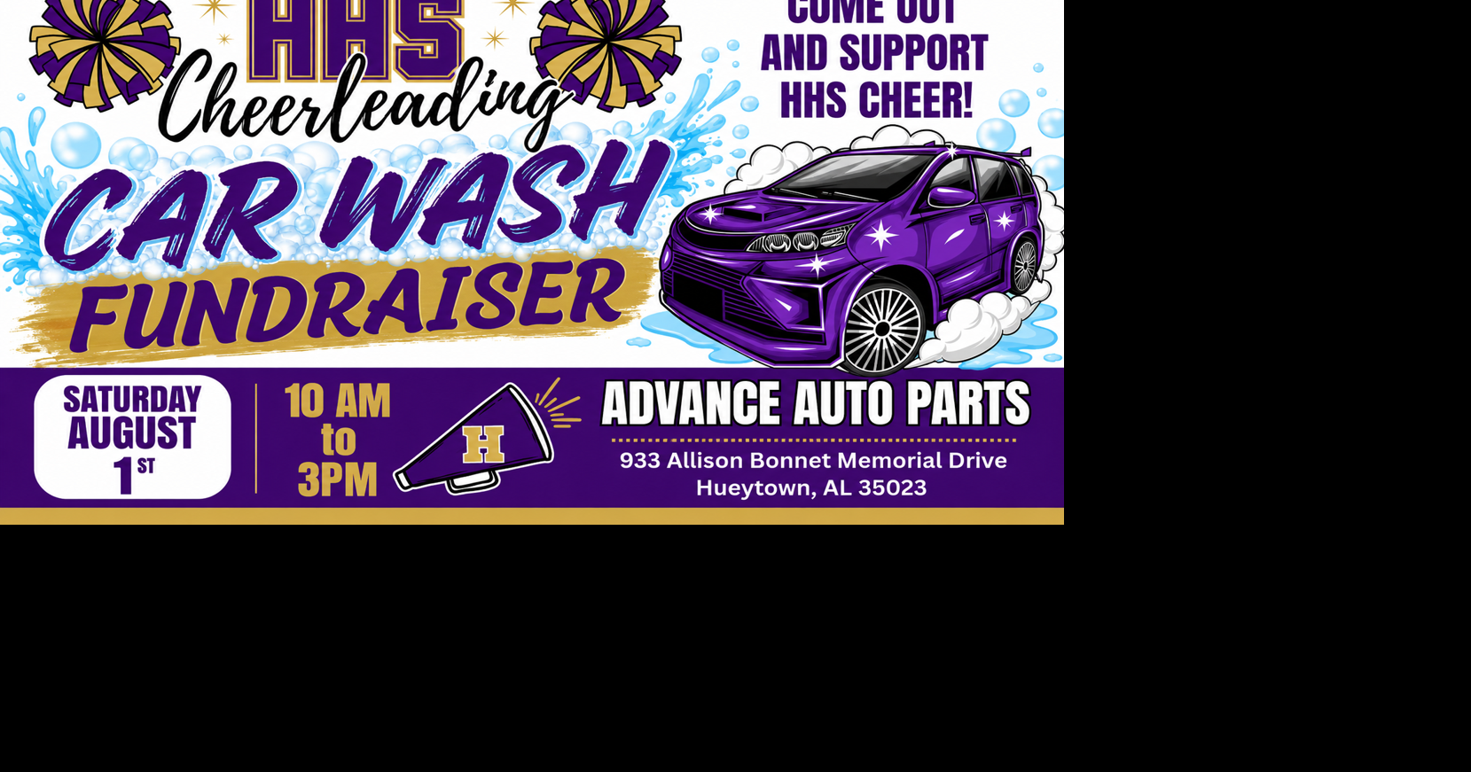 Hueytown High School Cheerleaders Host Car Wash Fundraiser Aug. 1