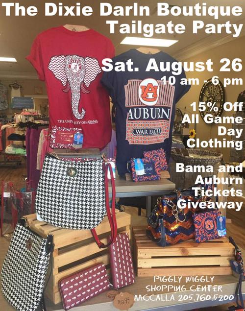 Dixie Darl N Boutique Tailgate Party Saturday August 26 10 Am