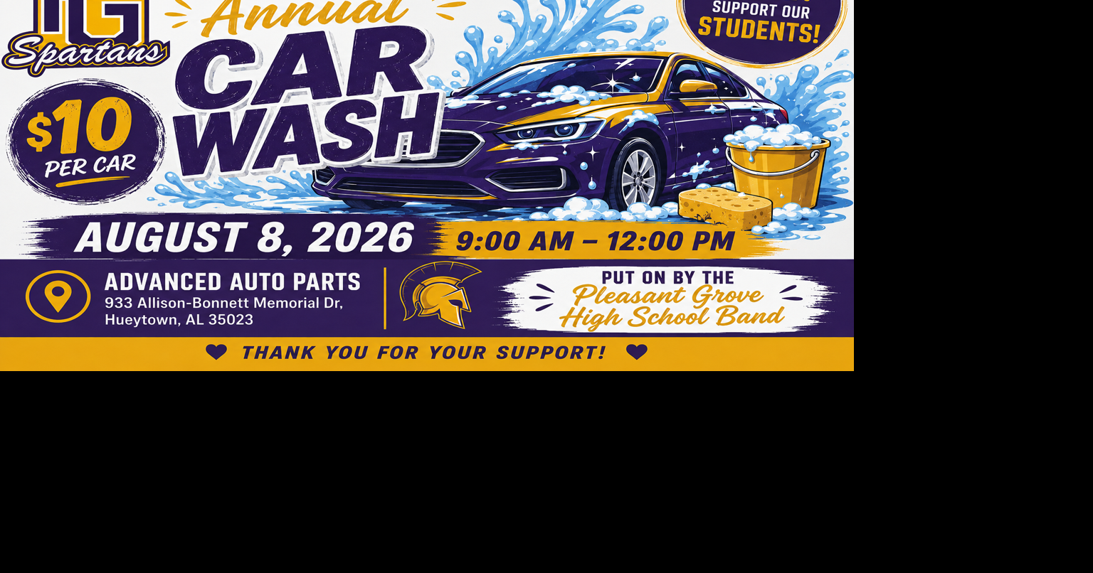 Pleasant Grove High School Band to Hold Annual Car Wash Fundraiser Saturday