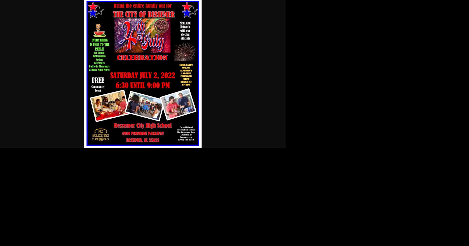 The City Of Bessemer's 4th Of July Celebration Saturday, July 2, 2022