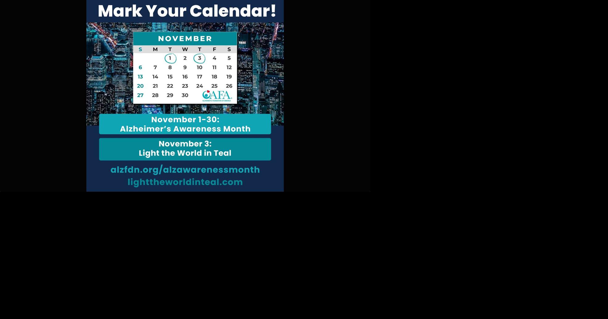 Alabama Landmarks to Light the World in Teal for Alzheimer’s Awareness