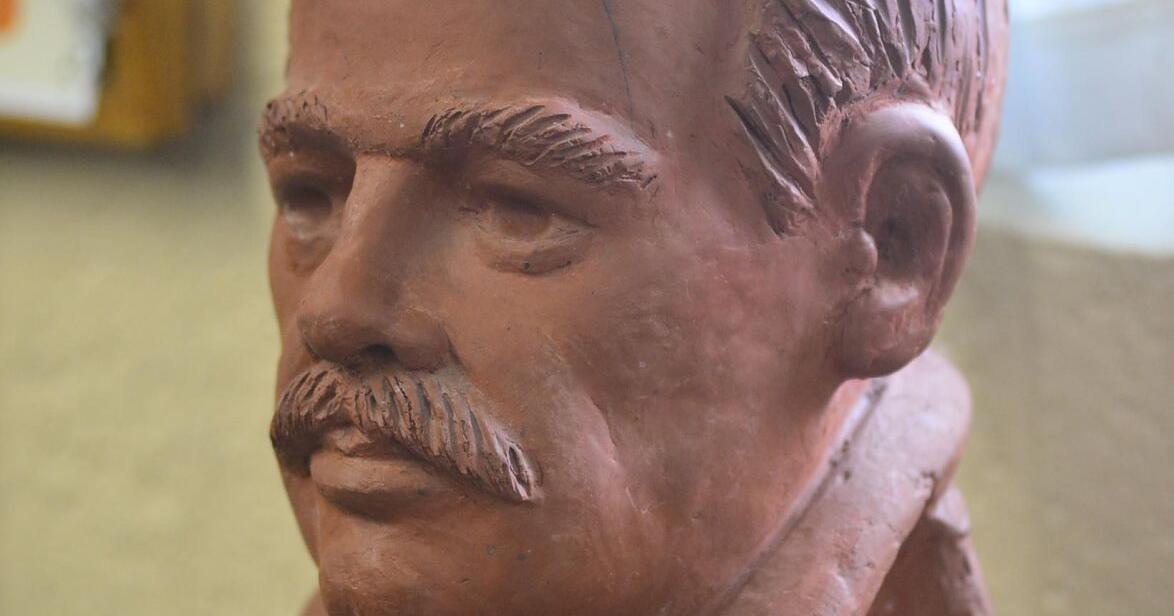 Terry Anderson bust on display at Holland Land Office Museum