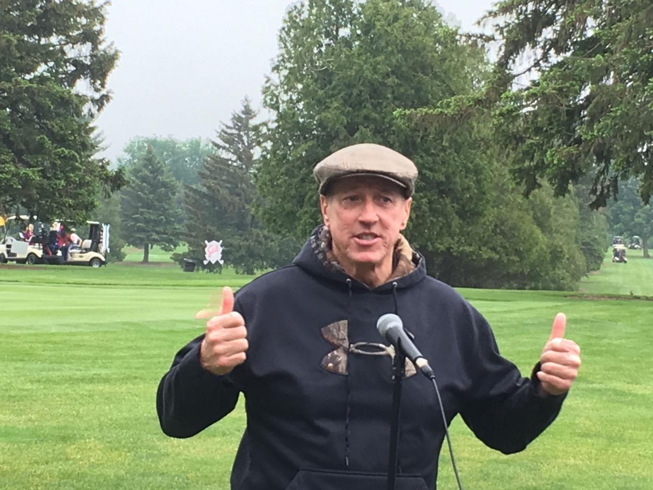 VIDEO Jim Kelly speaks at his annual golf tournament in Batavia Monday