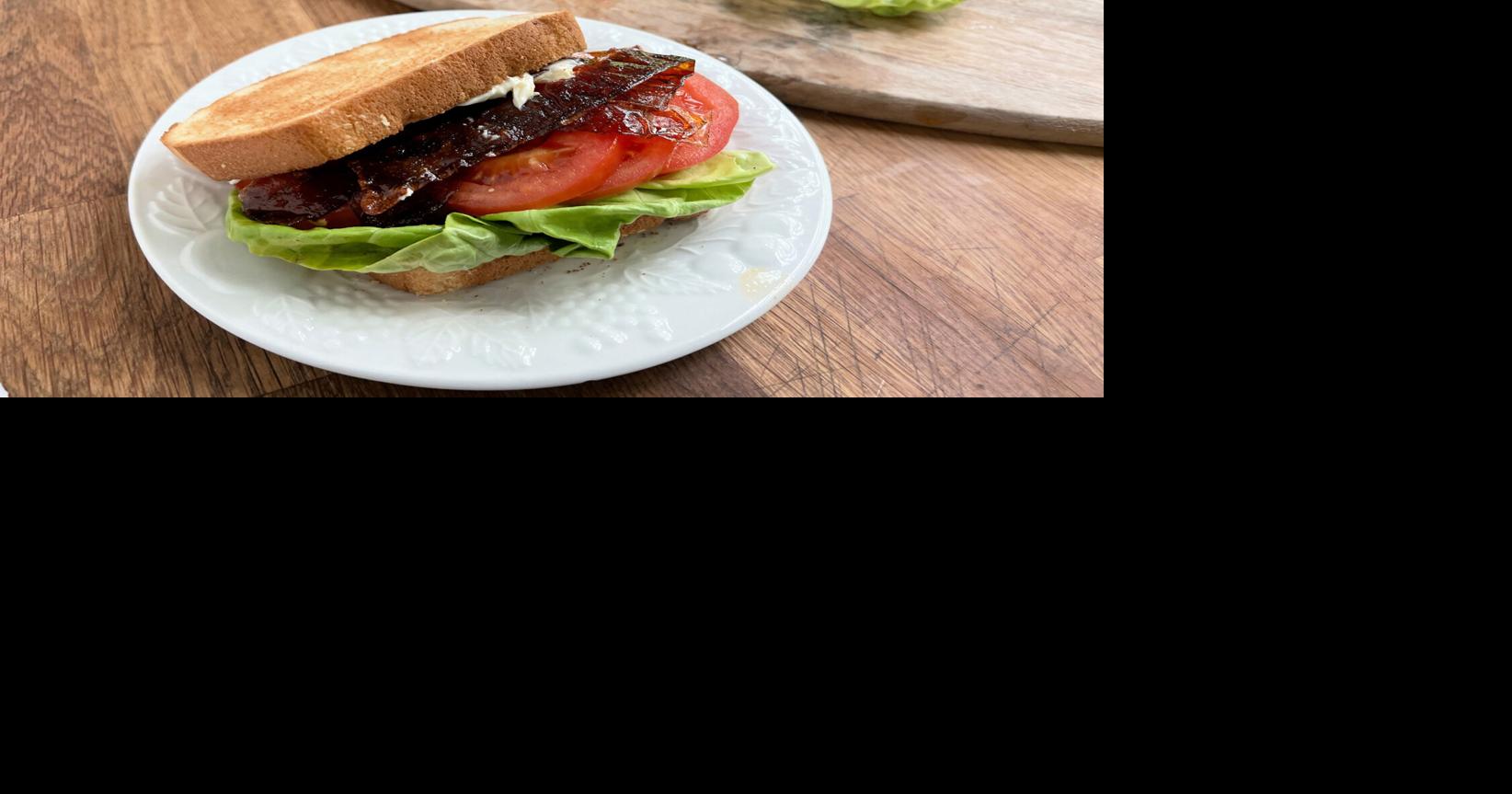 B in this vegetarian BLT is for rice paper &lsquo;bacon&rsquo;