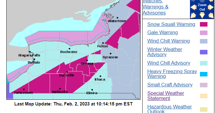 UPDATE: Snow squall warnings continue in southern counties, expires in ...