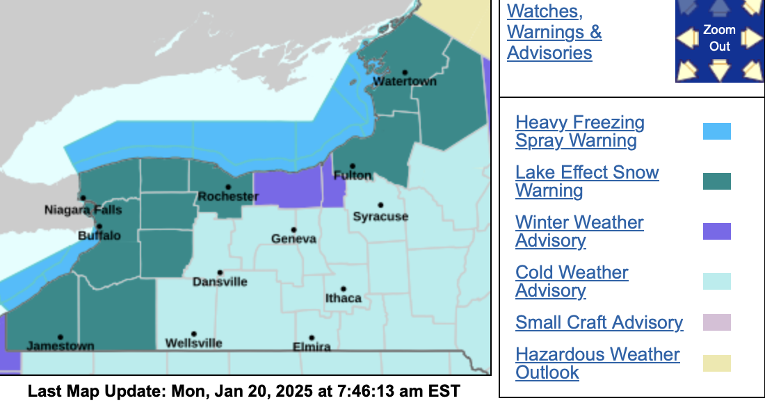 UPDATE: Lake effect snow warnings and cold weather advisories issued ...