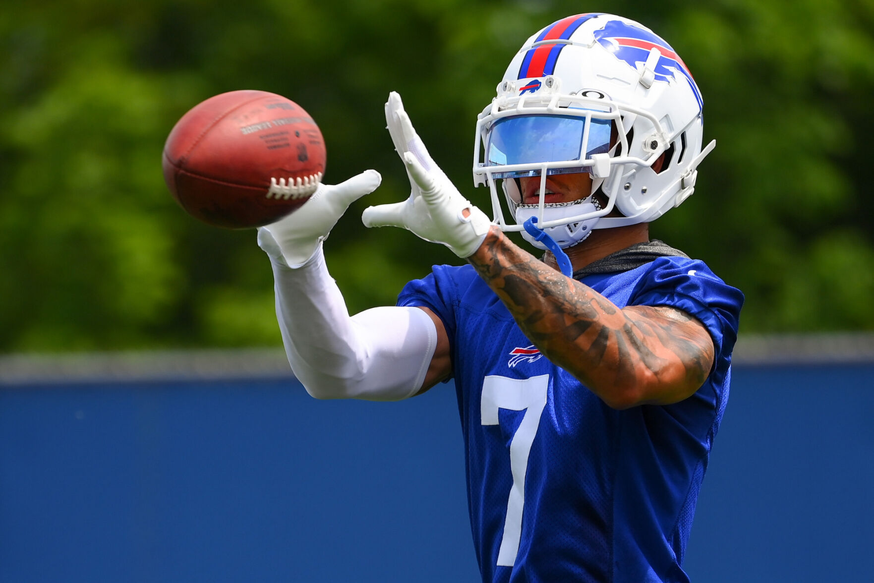 Samuel returns Cook Shakir Oliver sidelined Johnson Bernard out of NC jersey at Bills Thursday practice Sports thedailynewsonline