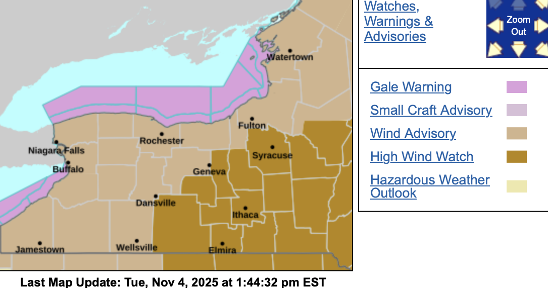 New wind advisory begins Wednesday in Western New York | News ...