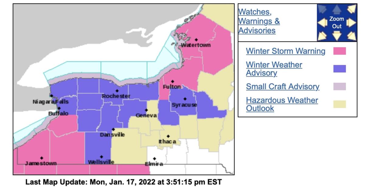UPDATE Winter storm warning downgraded to winter weather advisory in