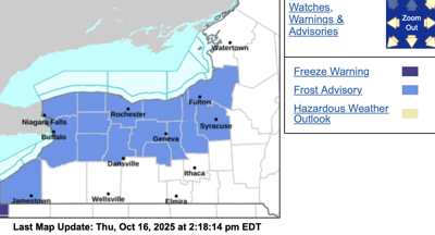 Frost advisories issued for GLOW region | News | thedailynewsonline.com