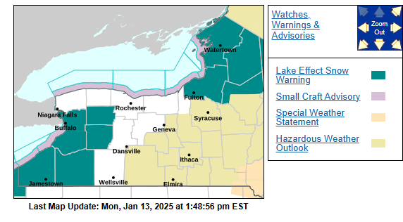 UPDATE: Lake effect snow warning includes Genesee County, continues in ...