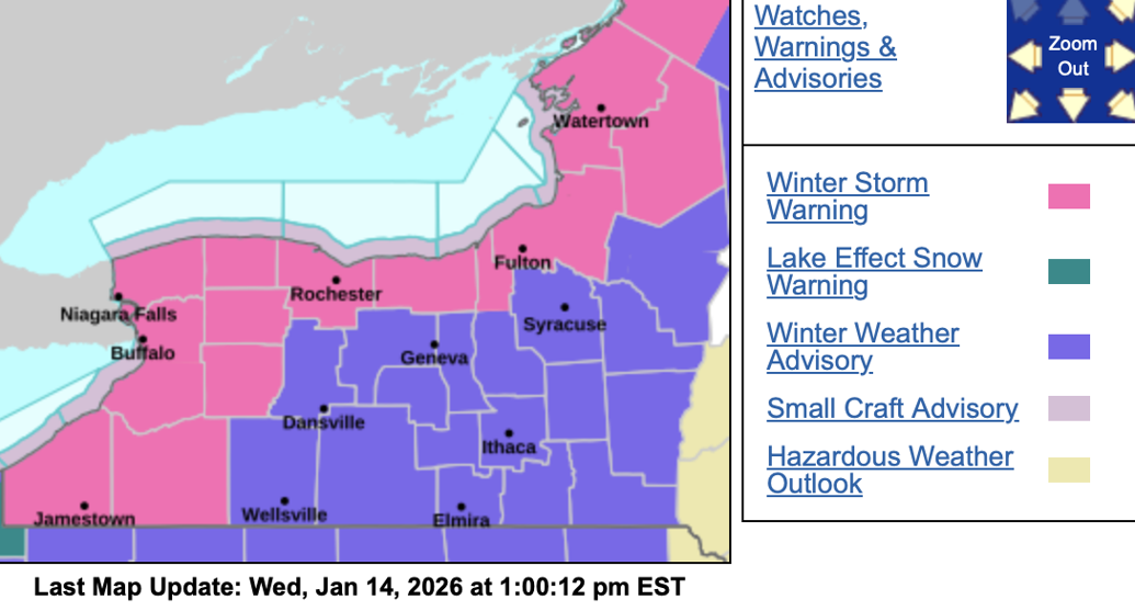 UPDATE: Winter storm warnings issued for Genesee, Orleans and Wyoming ...
