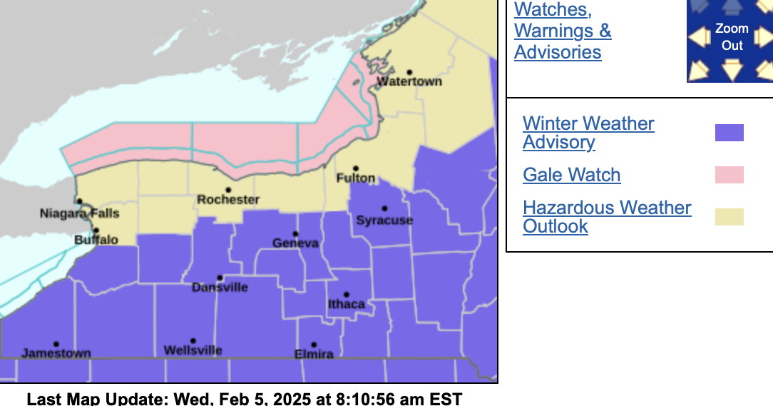 Winter weather advisory issued for Livingston and Wyoming counties ...