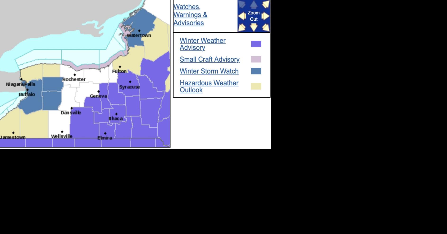 Winter storm watch takes effect Thursday in Genesee and Wyoming ...