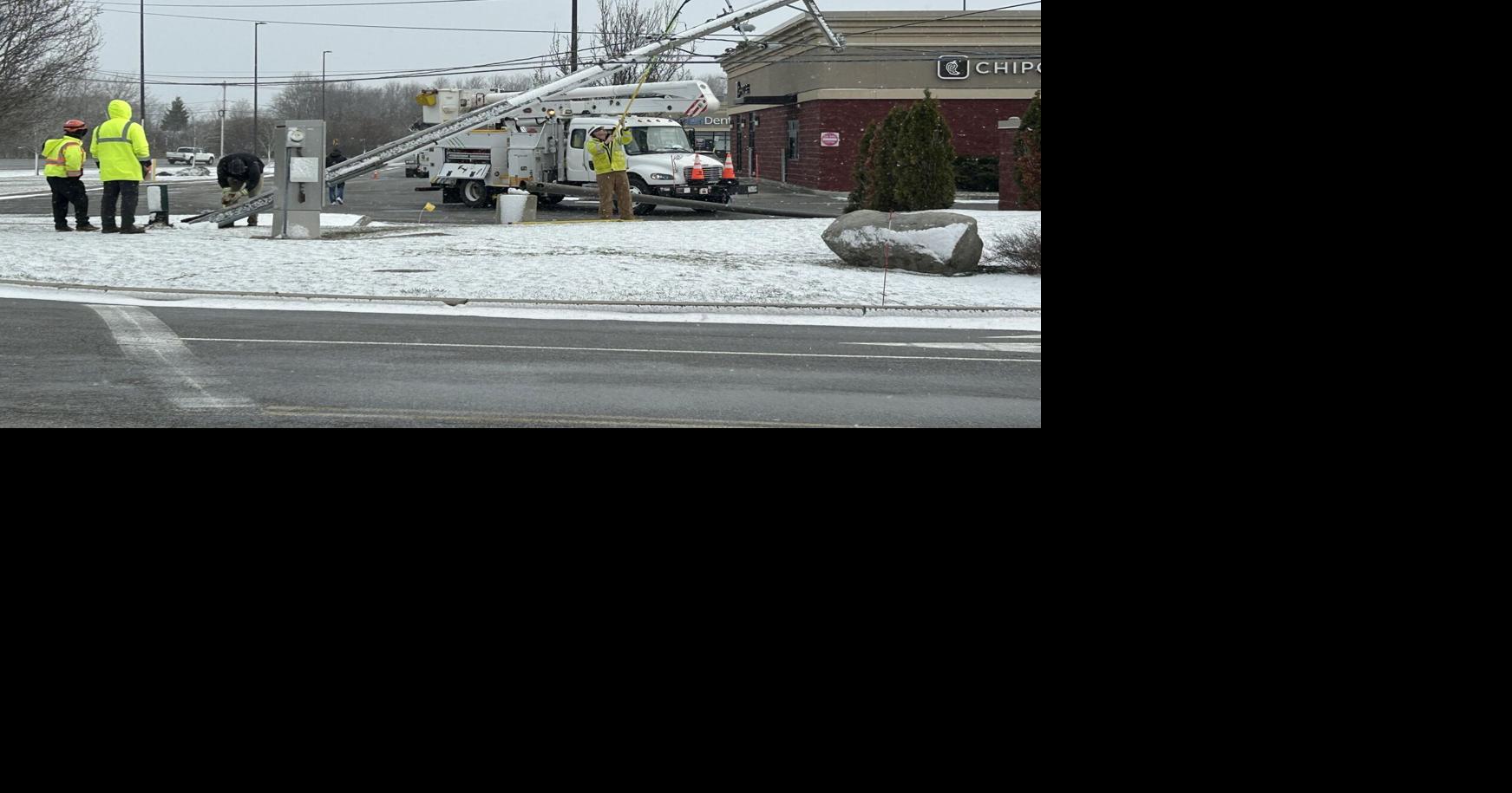 UPDATE: Winds knock down utility poles in Batavia; 115 without power ...