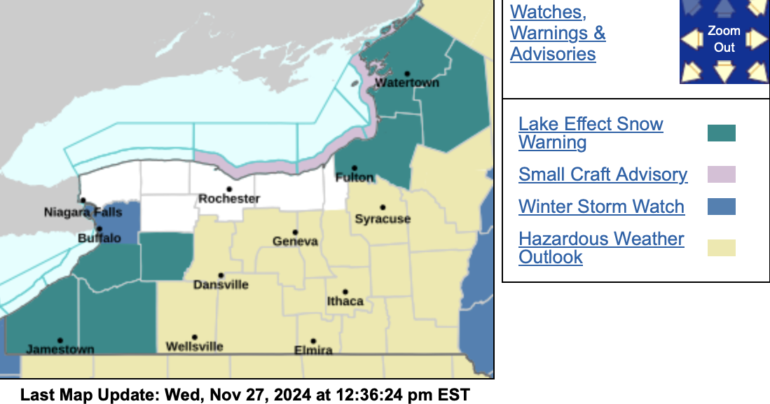 Lake effect snow warning issued for Wyoming County Lake effect snow warning issued for Wyoming County
